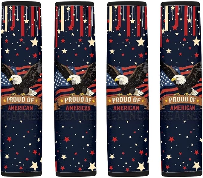 AFPANQZ Eagle 250 Years Automotive Seat Belt Covers Pads 2 Piece for Womens Kids Youth Car Accessories Safety Seatbelt Cushion Pillow Universal Fit Bag Shoulder Straps Pads