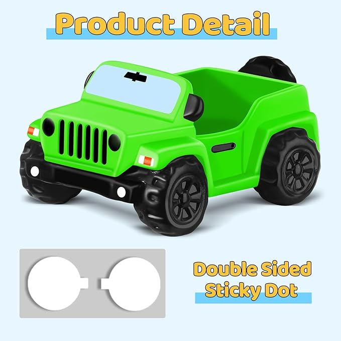 ANGGIKO 3.5 Inch Green Car Toy Match Most 2 in Rubber Ducks, Ducks for Jeeps, Vehicle Toys for Car Dashboard Decorations Accessory Rubber Duck Collection, Easter Basket Stuffers for Kids Party Favors