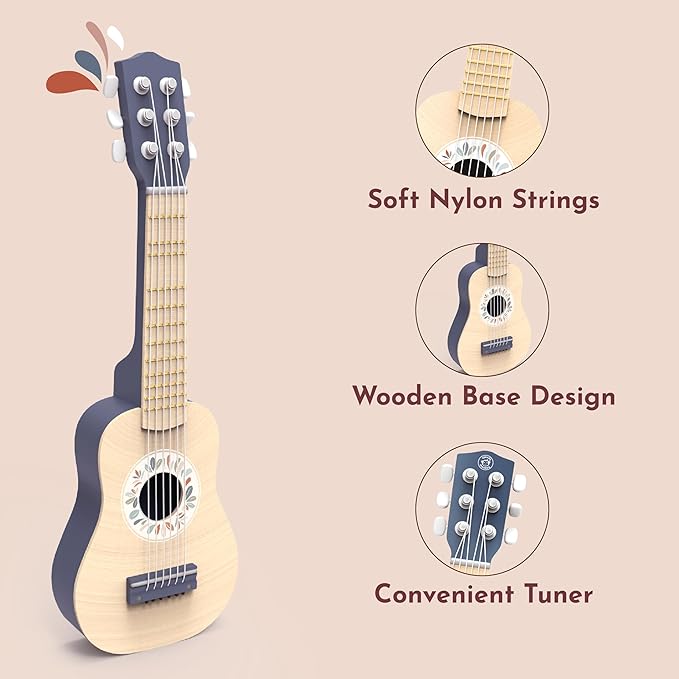 SPEEDY MONKEY Kids Guitar – Sturdy 6-String Nylon Toy Guitar, Safe & Injury-Resistant Coating, Portable Design for Early Learning & Musical Development, Ideal for Kids Ages 3+