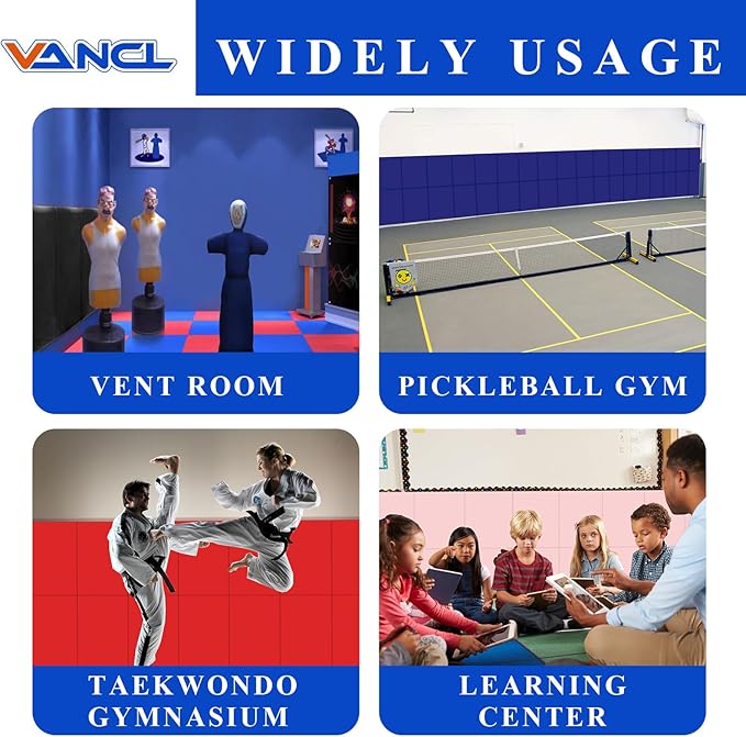 Gym Wall Padding for Gym Wall Pad for Kids Wall Padding 2" Thick Gym Padding for Wall Mat 4" Thick Wall Protection Pads, Durable Waterproof Wall Pad for Safety[Colorful]