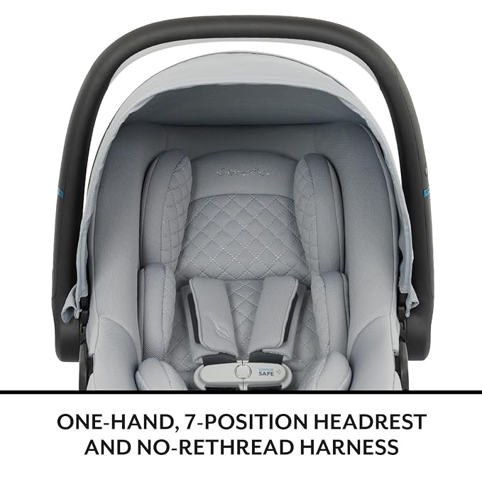 Evenflo LiteMax NXT Rear-Facing Lightweight Preemie and Infant Car Seat 3-30lbs with SensorySoothe. Easy Install with Base (Agate)