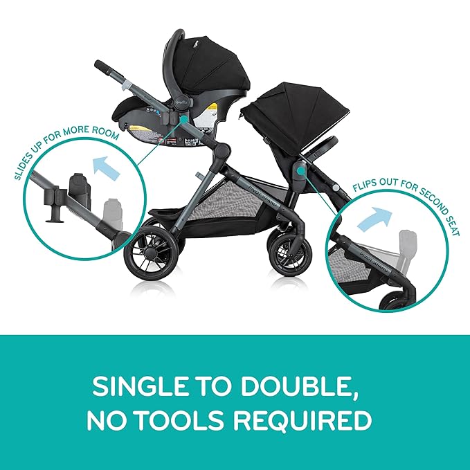 Pivot Xpand Modular Travel System with LiteMax Infant Car Seat with Anti-Rebound Bar (Ayrshire Black)