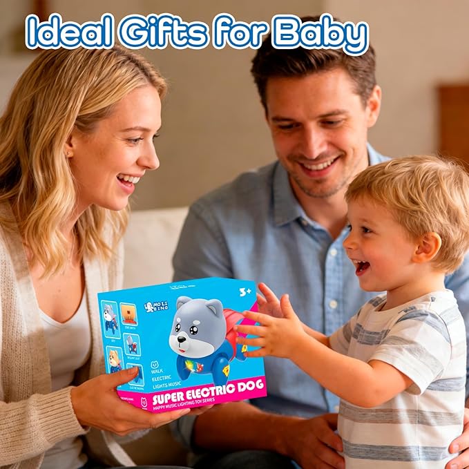 Baby Toys, Fun Tummy Time Toy for Toddlers with Music and Light, Interactive Walking Moving Sensory Toys for Infant Baby Girls and Boys, Birthday Gifts for Kids Boy Girl 3 4 5 6 7 8 Years