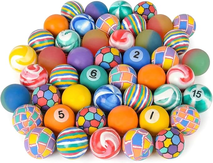 Rhode Island Novelty 45MM 1.75 Inch Hi Bounce Ball Assortment, 50 Balls per Order