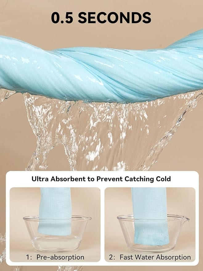 TILLYOU Muslin Hooded Baby Towels for Newborn 2 Pack, 32x32Inch Soft Baby Bath Towel Highly Absorbent for Newborn and Infant, Essential for Newborn Care, Light Pink and Blue