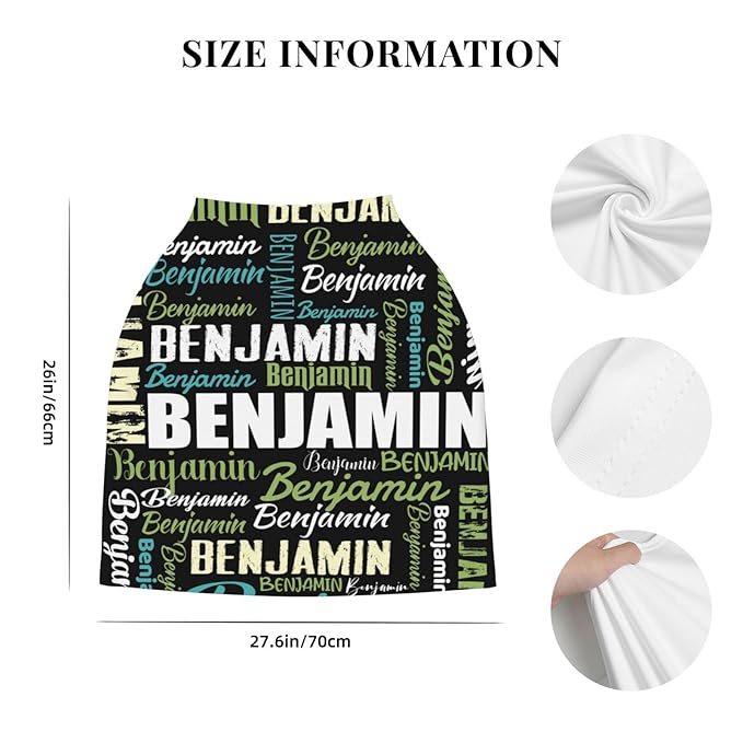 Personalized Baby Car Seat Cover for Boys Girls, Custom Monogram Nursing Covers for Breastfeeding with Name, Infant Stroller Cover, Optional Baby Bib, Baby Swaddle Set for Newborn Infant