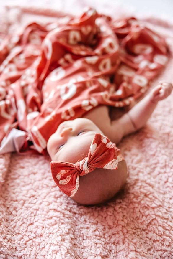 Copper Pearl Baby Bows: Stylish Headbands for Baby Girls, Premium Soft and Stretchy Baby Headbands, Perfect for Newborns, Trendy Designs - Crush