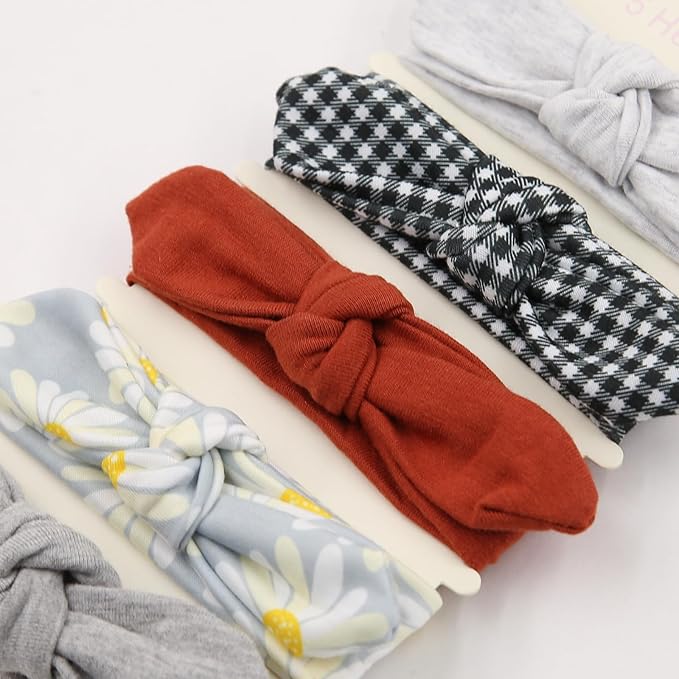 KIDOCHEESE Baby Headbands Soft Stretchy Baby Girl Bows Newborn Infant Toddler Headwrap Hair Accessories