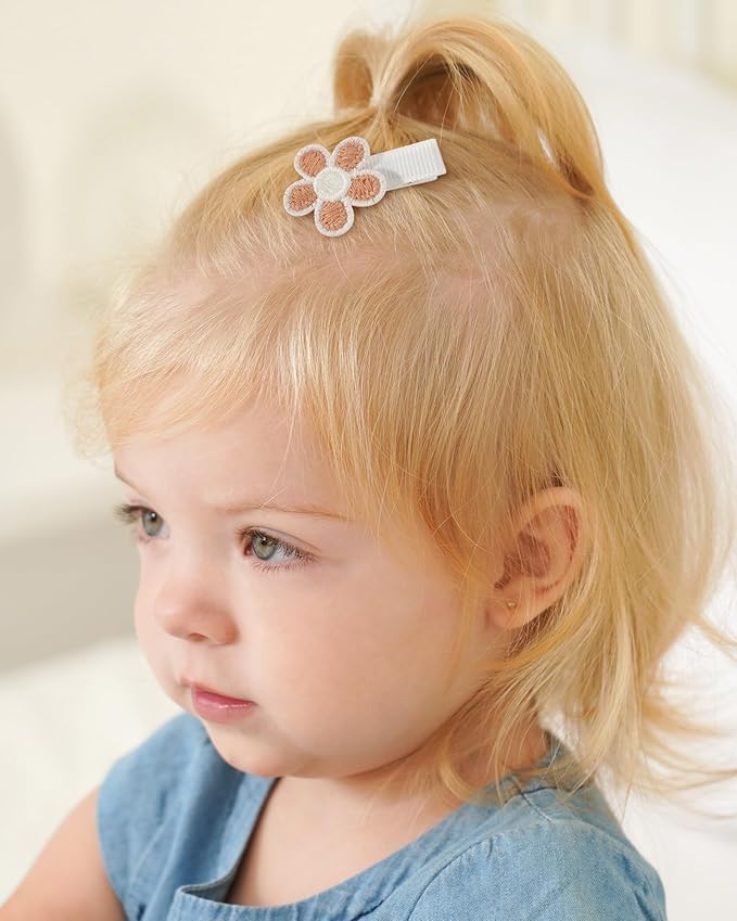 Jollybows 20Pcs Baby Bow Clips Toddler Hair Clips Baby Girl Hair Clips Fully Covered Barrettes Bows, Hearts, Flowers, Bunnies Clips for Hair Accessories for Babies and Kids