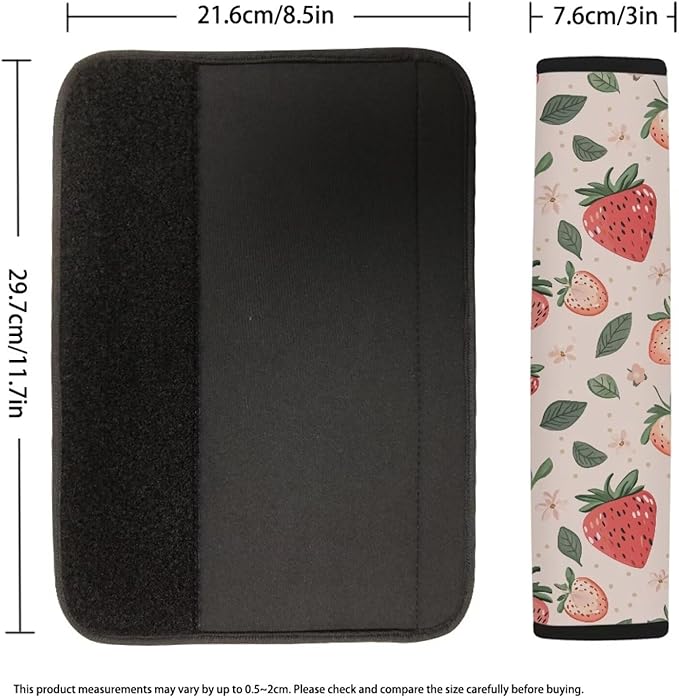 Car Seat Belt Strap Shoulder Pad,Car Seat Belt Cover Pad Universal Fit Suitable for Shoulder Bag,Laptop Computer Bags Pink Strawberry Pattern