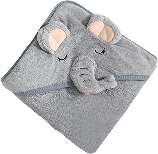 Hooded Baby Towel, Baby Bath Towel Hooded Bath Blanket, Baby Cotton Animal Face Hooded Towel, Absorbent Coral Fleece Hooded Baby Bath Shower Towel Gifts for Infant Newborn Toddlers, 31 * 31in