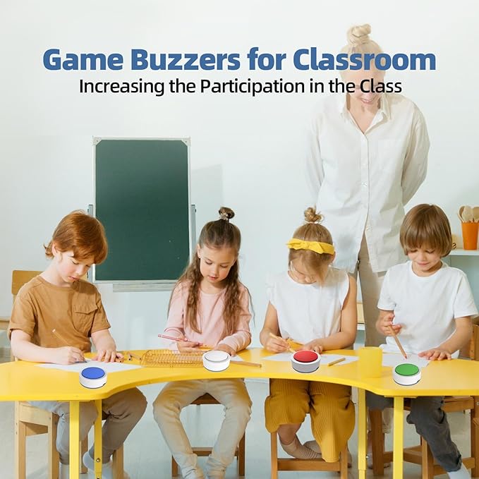 SavvyMate Game Buzzer System with Display, 8 Player Quiz Buzzers, Voice Prompt Trivia Buzzer System for Classroom, Family Parties & Group Game Activities