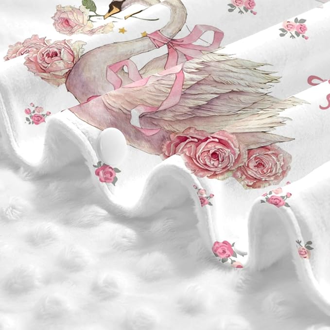 Custom Baby Car Seat Canopy with Name, Personalized Stroller Baby Car Seat Covers for Girls, Minky Nursing Carseat Cover for Breastfeeding, Car Seat Canopies for Infant Newborn(Floral Swan)