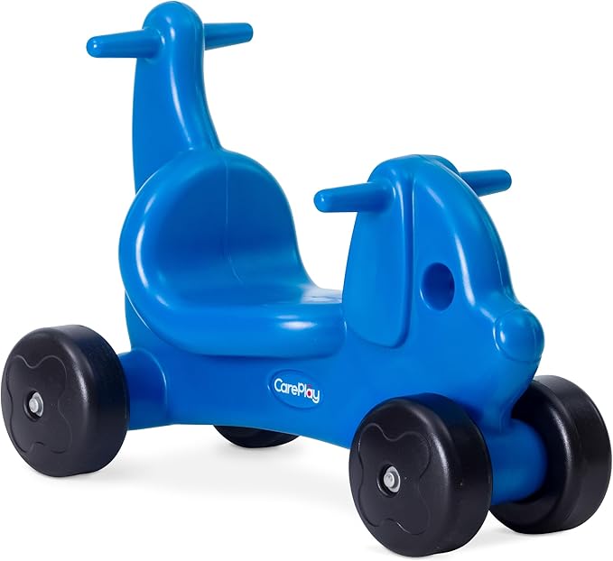 Careplay 2-in-1 Puppy Push & Ride-on Toy, Indoor & Outdoor Use, Low Profile Seat, Recommended for Children up to 50lbs, Durable Construction, Made in The USA, Blue