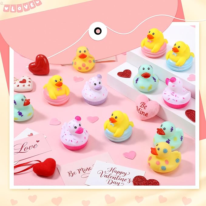 Vinsot 48 Pcs Cruise Rubber Ducks in Bulk Candy Pastel Mini Rubber Duckies for Baby Bath Toys, Toddler Summer Pool Toys Baby Shower Ice Cream Birthday Party Favors Gift