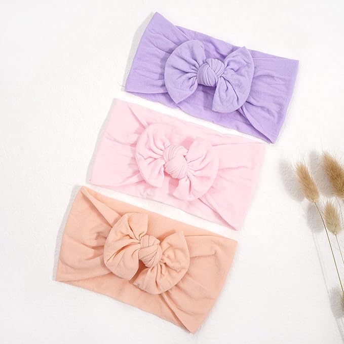 20PCS Baby Girls Headbands Soft Nylon Newborns Headbands 4.5inch Hair Bows Elastic Hairbands Hair Accessories for Newborns Infants Toddlers Girls Kids