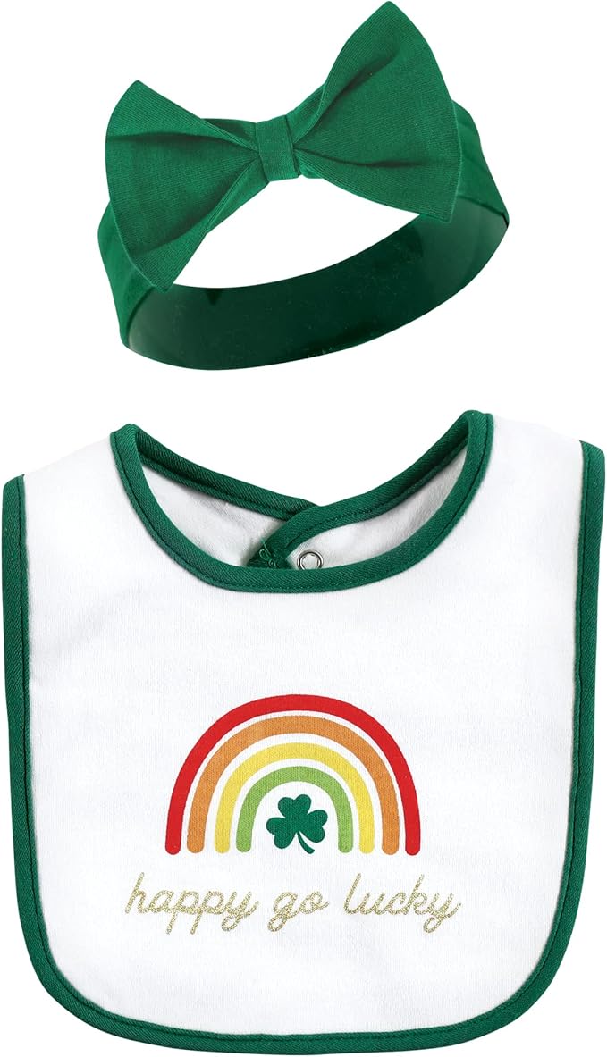 Hudson Baby Unisex Baby Cotton Bib and Headband Set