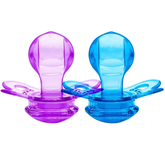 LittleForBig Bigshield Generation-3 Big Sized Pacifier Candy Gloss 2 Paci Pack - Blue and Purple