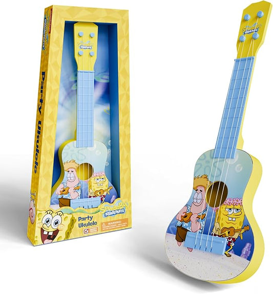 Lollipop Paw Patrol Party Ukulele - Musical Toy Gift for Toddlers4 String Mini Guitar Musical Instrument, Educational Learning Toy, Can Play with Strap or Picks - Great for BeginneR (Spongebob Yellow)