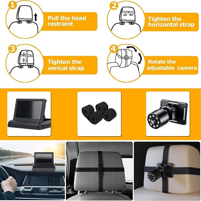 Itomoro Baby Car Mirror, View Infant in Rear Facing Seat with Wide Crystal Clear View,USB Easy Install baby car monitor 1080p
