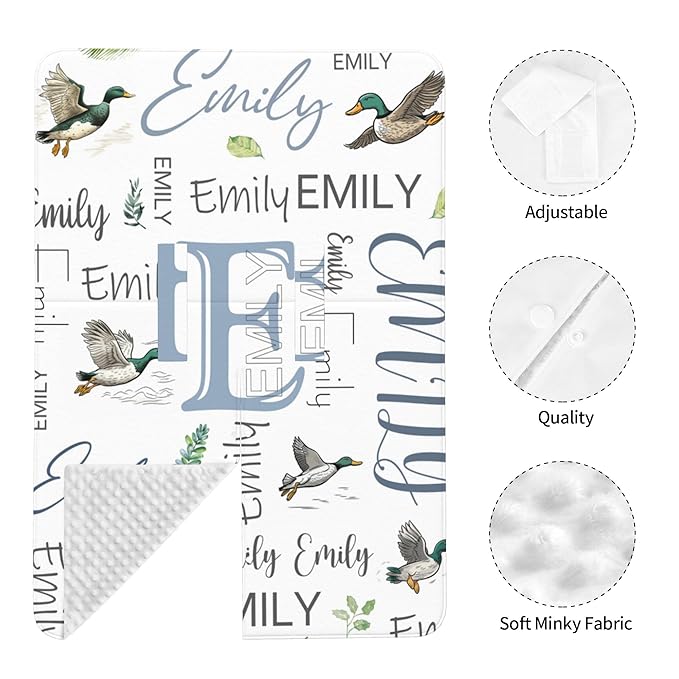 Personalized Baby Car Seat Canopy with Name Custom Minky Mallard Duck Car Seat Covers Nursing Cover for Breastfeeding Multi-Use Cover Infant Carrier Carseat Winter Cover for Newborn Girls Boys
