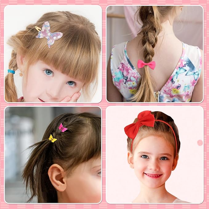 Little Girl Hair Accessories Set for Girls 4-6, Toddler Hair Bows for Kids Ages 4-8 8-10, Headbands Head Bands Hairbands Hair Stuff for 4 5 6 Year Old Young Girls 6-8, diademas para ninas Bow Gift Set
