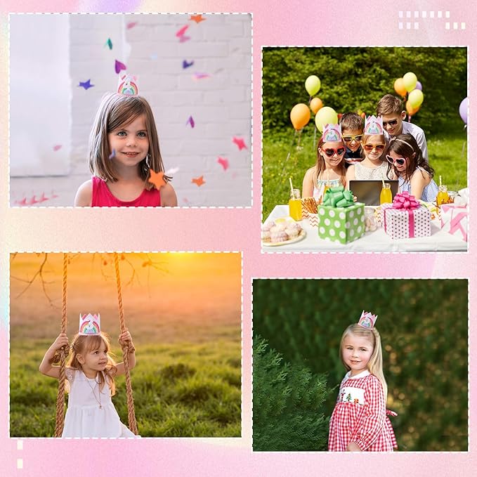 Boy Girl Birthday Crown, Prince Princess Birthday Hat Headband Tiara Crown Cake Photo Prop Party Decorations