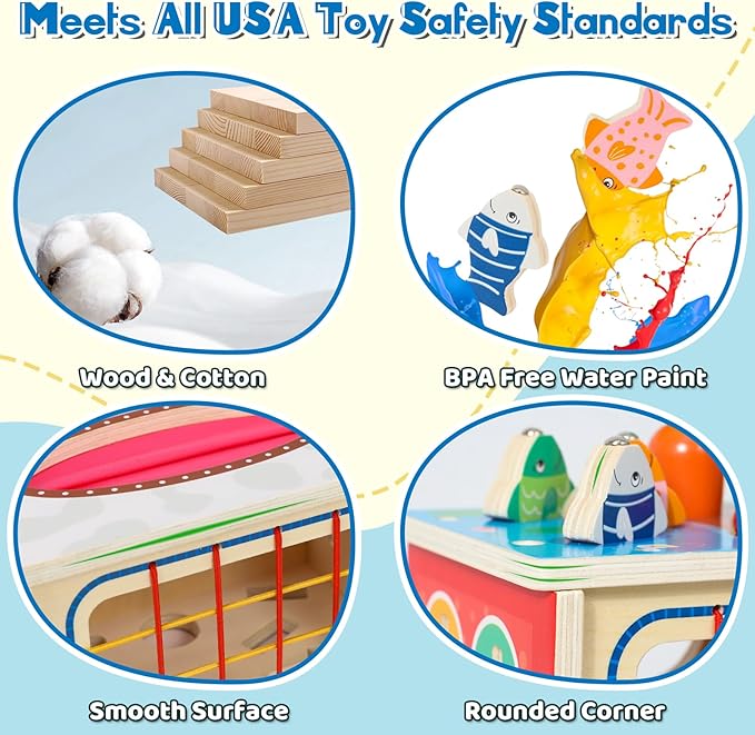 Ancaixin 8-in-1 Montessori Baby Tissue Box Toy for 12+ Months, Wooden Activity Cube, Puzzles 12-18 Months, Sensory Toys for Toddlers 1-3 Preschool Learning, 1 Year Old Boys Girls Baby Birthday Gift