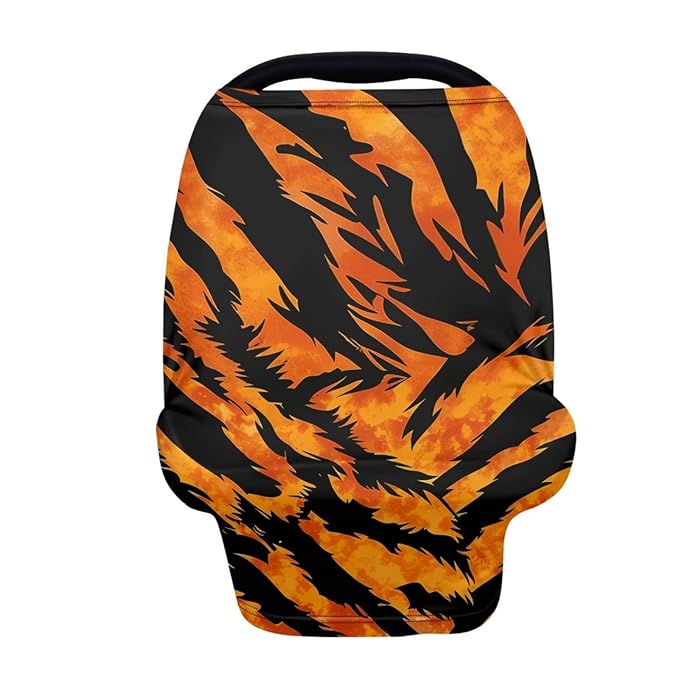 Forchrinse Tiger Stripes Baby Car Seat Canopy for Boys Girls Car Seat Cover Soft Nursing Breastfeeding Cover for Mom
