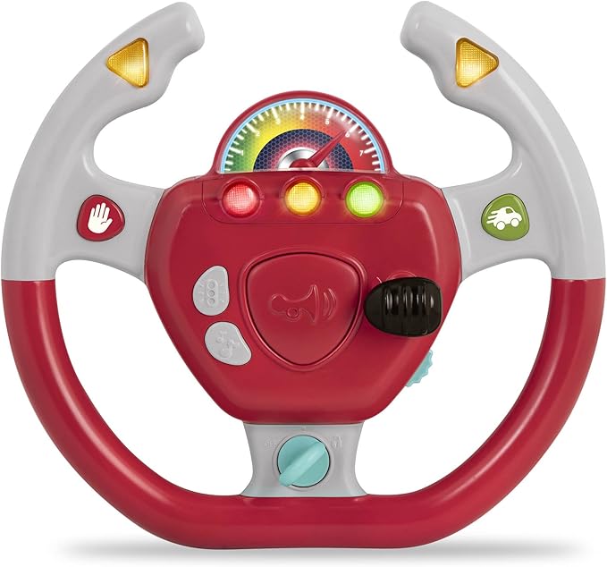 Battat – Interactive Steering Wheel – Portable Car Toy – Kids Games & Songs – Toddler Road Trip – 2+ Years – Geared to Steer