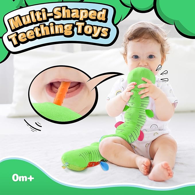 LIGHTDESIRE Baby Toys 6-12 Months Musical Caterpillar,Stuffed Animals Infant Toys 0-6 Months Sensory Toy with Ruler Design,Crinkle&Ring Bell,Baby Teething Toys Tummy Time Gifts Easter Basket Stuffer