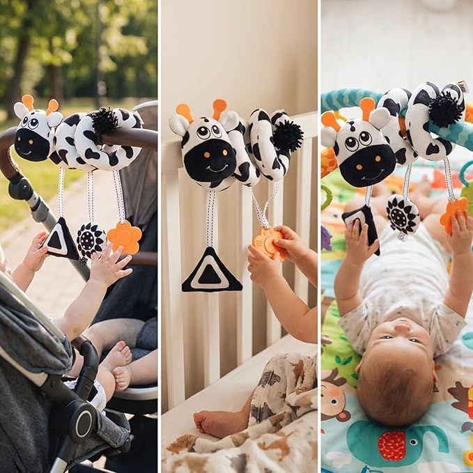 Multi-Use Baby Spiral Activity Toy – Spiral carseat Toy for Car Seat, Stroller,Play Gym, Keeps Baby Quiet, Easy Travel Solution