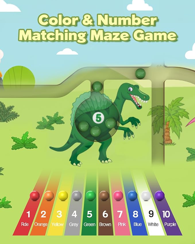 Magnetic Color and Number Maze, Montessori Busy Toys for 3 4 5 Year Old, Wooden Puzzle Activity Board, Learning Educational Toddler Toy for Kids 3 4 5 Year Old, Toddler Travel Toys for Preschoolers