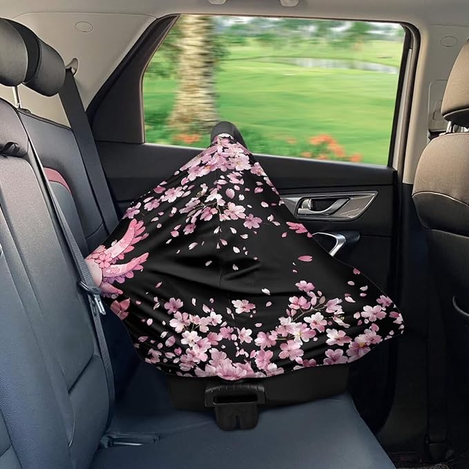 Cherry Blossom Car Carseat Canopy for Puppy’s Lover Multifunctional Daily Baby Nursing Cover Axolotl Breastfeeding Cover Privacy Protector