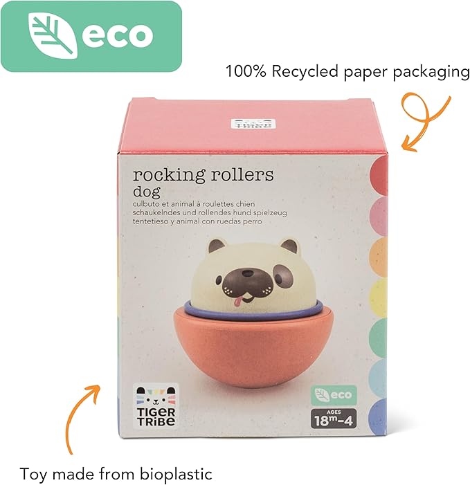 Tiger Tribe: Rocking Roller Dog - 2-in-1 Versatile Toy: Wobble Animal Converts to Racer, Zoom Across The Floor, Battery Free, Kids & Toddler 18mo+