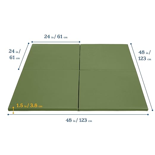 ECR4Kids SoftZone Play Patch Activity Mat Squares, Modular Playmat, Hunter Green, 4-Pack