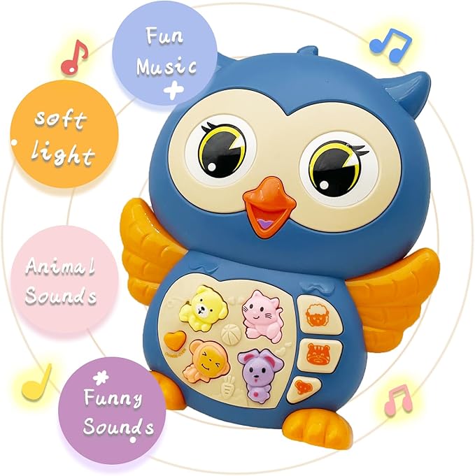 Baby Piano Keyboard Toys 12-18 Month Early Learning Light Up Music Toys Infant Gifts for 1 Year Old Boys Girls (Owl)