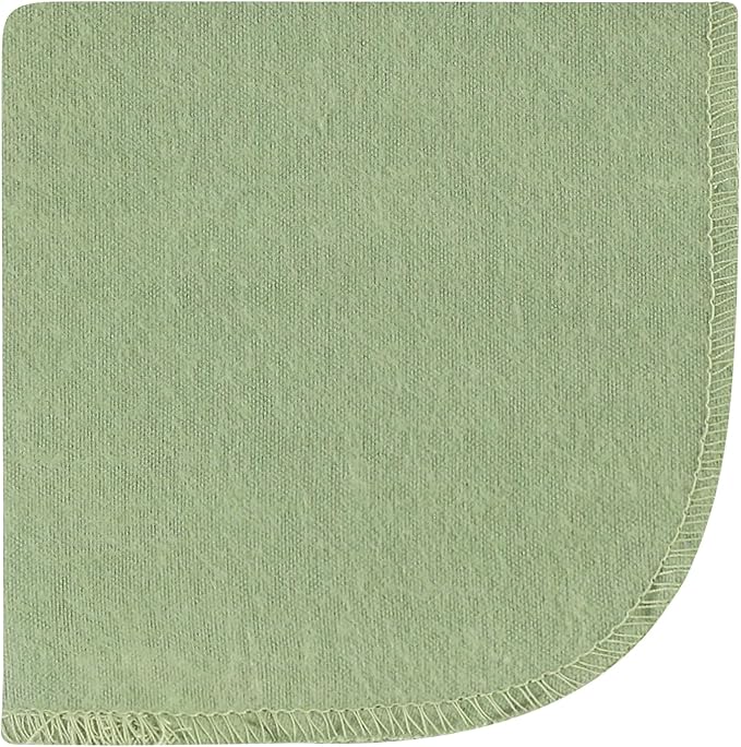 Hudson Baby Unisex Baby Flannel Washcloths, Eucalyptus 10Pk, One Size
