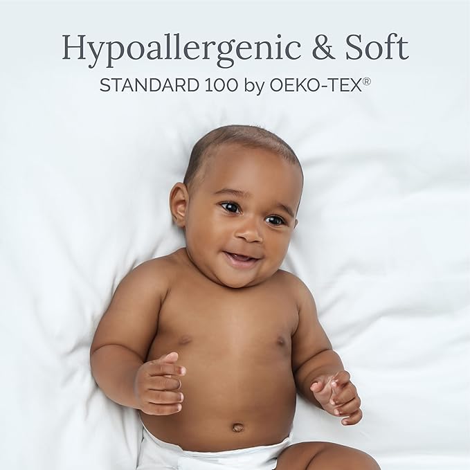 Natemia Fitted Crib Sheet - 100% Organic Cotton - 28 X 52 for Standard Crib and Toddler Mattresses - Silky Soft and Hypoallergenic