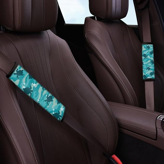 AFPANQZ Turtle Star Automotive Seat Belt Covers Pads 2 Piece for Adults Kids Youth Car Accessories Safety Seatbelt Cushion Pillow Universal Fit Backpack Straps Pads