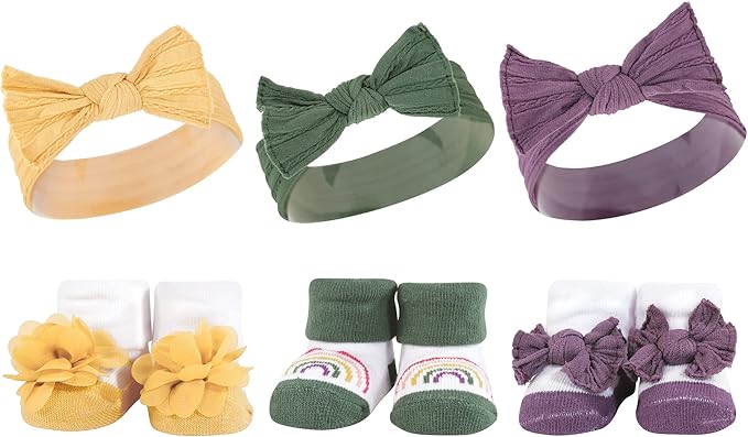 Hudson Baby Girl's Headband and Socks Giftset