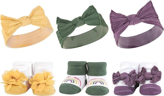 Hudson Baby Girl's Headband and Socks Giftset