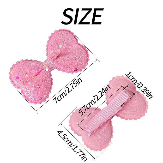 Glitter Hair Bows for Girls,12pcs Sparkly Hair Alligator Clips for Toddler Baby, Sequins Hair Barrettes Hair Accessories