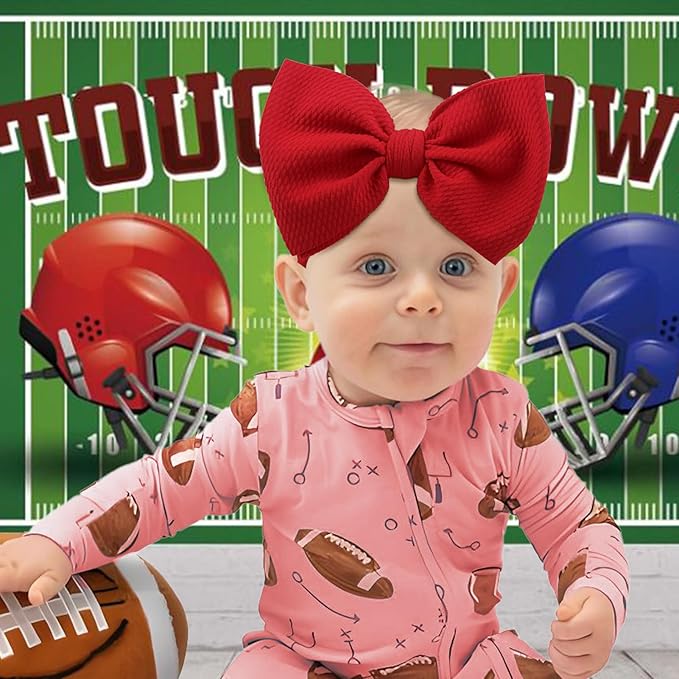 Baby Girl Football Headbands Hair Bows Super Bowl Girls Outfits Hair Accessories for Newborn Infant Toddler Baby Girl Football Outfit
