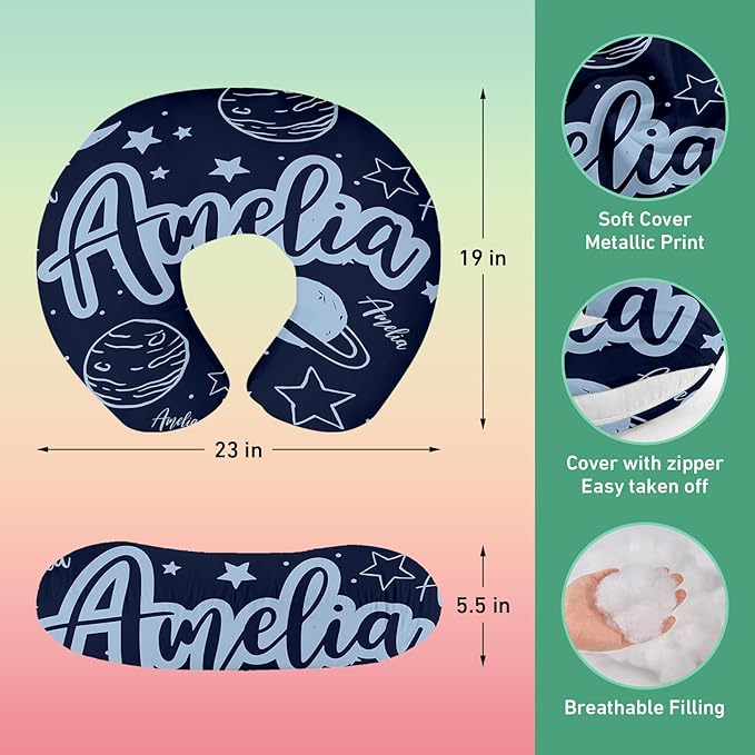 Custom Car Seat Covers for Babies - Breathable Blue Planet Baby Car Seat Cover for Girls Boys, Kick-Proof Newborn Carrier Canopy Stretchy Stroller Cover for 4 Seasons