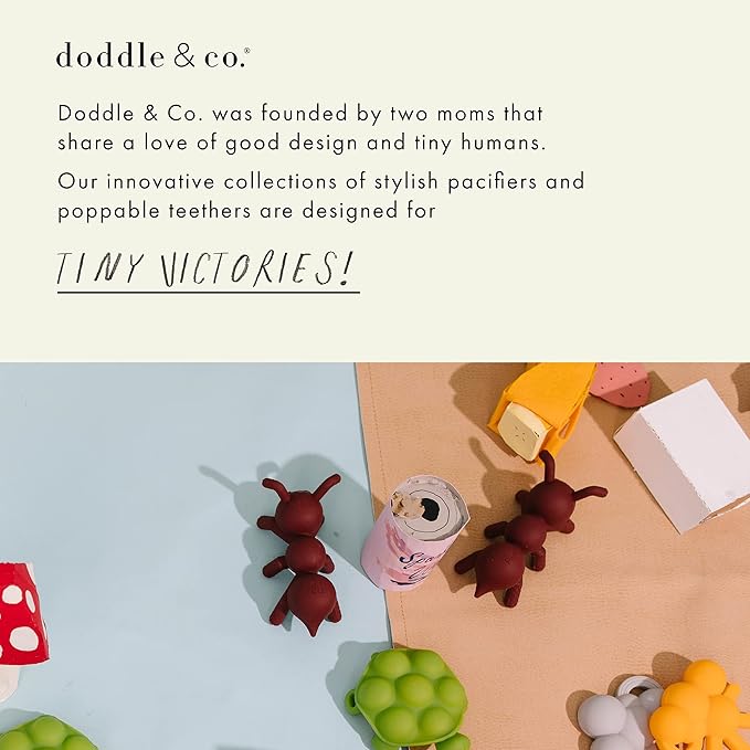 Doodle & Co. London Classic Pacifier for New Born Babies | BPA Free Angled Shape 100% Silicone for Infants with & Without Teeth | Helps Promote Healthy Oral Development | 0+ Months | Shore/Earth