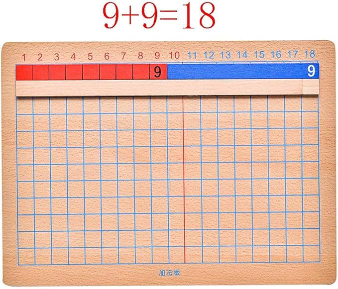 Kghios Montessori Addition and Subtraction Board Montessori Math Toys Material for Toddlers Childhood Kids,Addition & Subtraction Strip Board