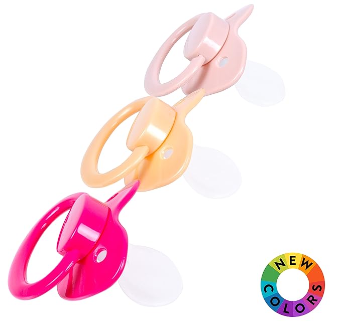 J&Or The Classic Original Adult Sized Pacifier Dummy - Three Color Pack - Hot Pink | Flamingo Pink | Caramel Yellow