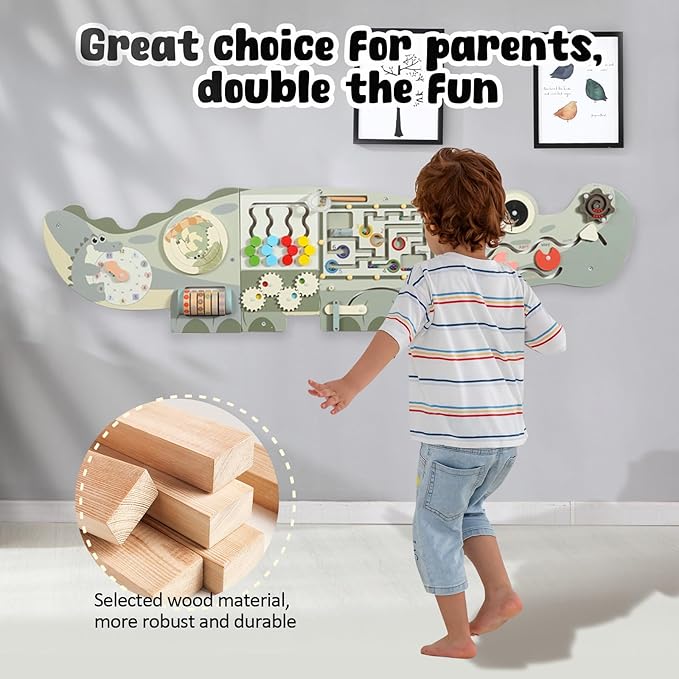SHIERDU Sensory Wall Panel for Kids Activity Wall Busy Board Panels, Montessori Sensory Toys, Toddler Learning Activity Center