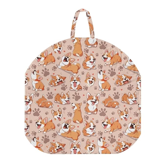 Cartoon Corgi and Paw Newborn Lounger Cover Lounger Cover for Boys Girls Comfy Fit Infant Lounger for Baby, Infant Removable Slipcover Breathable and Washable
